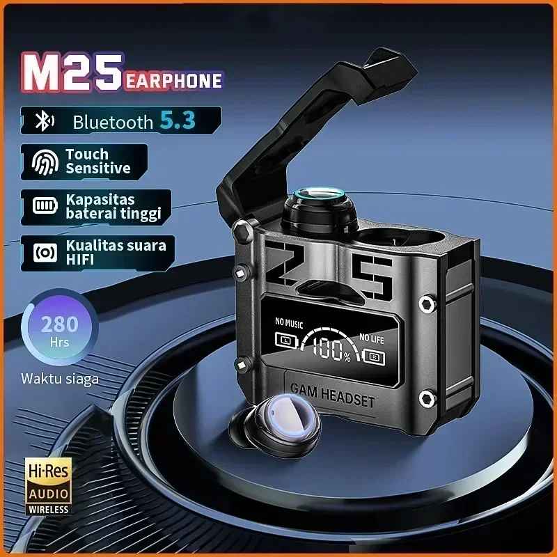 M25 GlowBuds – Wireless TWS Earbuds with LED Display & Touch Control