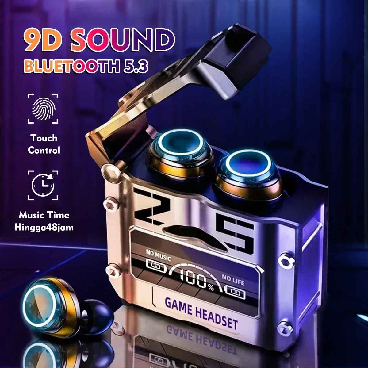 M25 GlowBuds – Wireless TWS Earbuds with LED Display & Touch Control